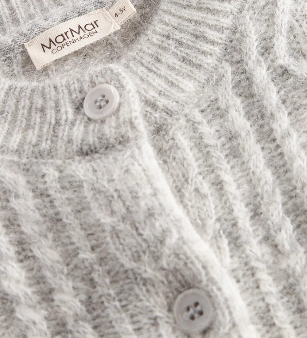 Striktrøjer-MarMar Cardigan - Uld - Morning Dew Mel.ange