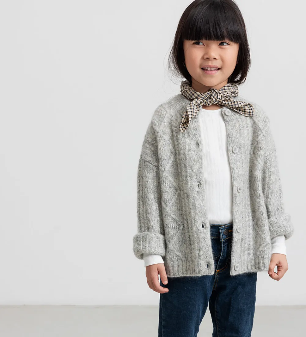 Striktrøjer-MarMar Cardigan - Uld - Morning Dew Mel.ange