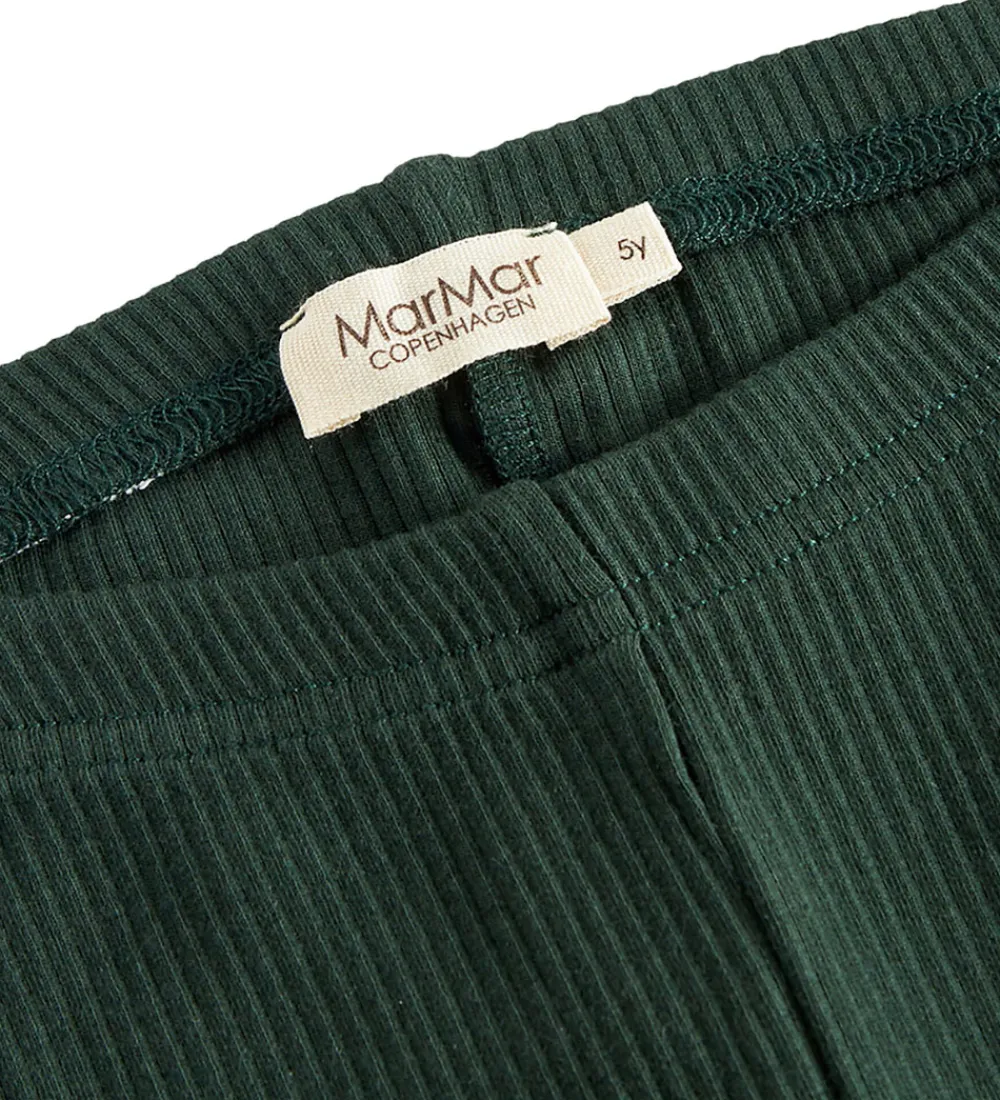 MarMar Leggings|Juletøj*Leggings - Rib/Modal - Dark Leaf