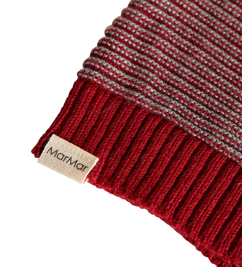 MarMar Juletøj|Huer Og Hatte*Nissehue - Strik - Alfen - Hibiscus Red Stripe