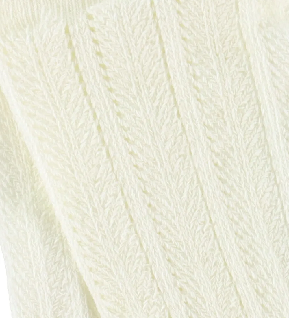 Strømpebukser-MarMar Strømpebukser - Hulmønster - Pointelle - Gentle White