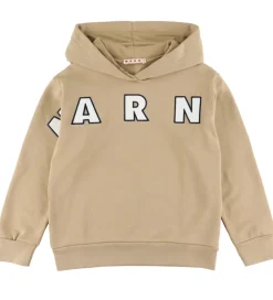 Hættetrøjer-Marni Hættetrøje - Cardboard Beige m. Logo