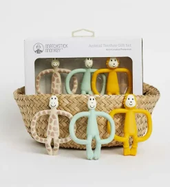 Matchstick Monkey Bideringe|Babylegetøj*Bideringe - 3-pak - Animal Teether Gift Set