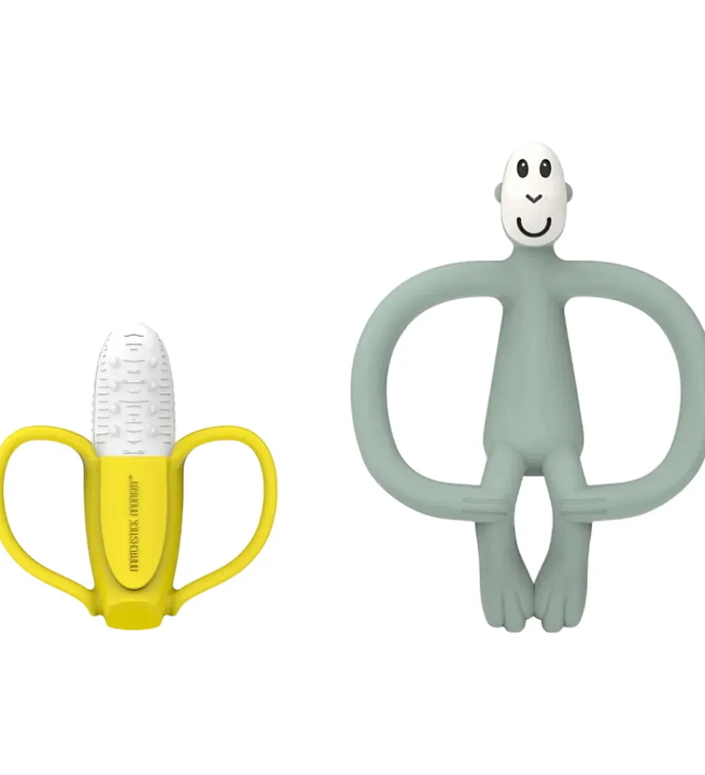 Matchstick Monkey Bideringe*Bideringe - 2-pak - Banana & Monkey - Grøn