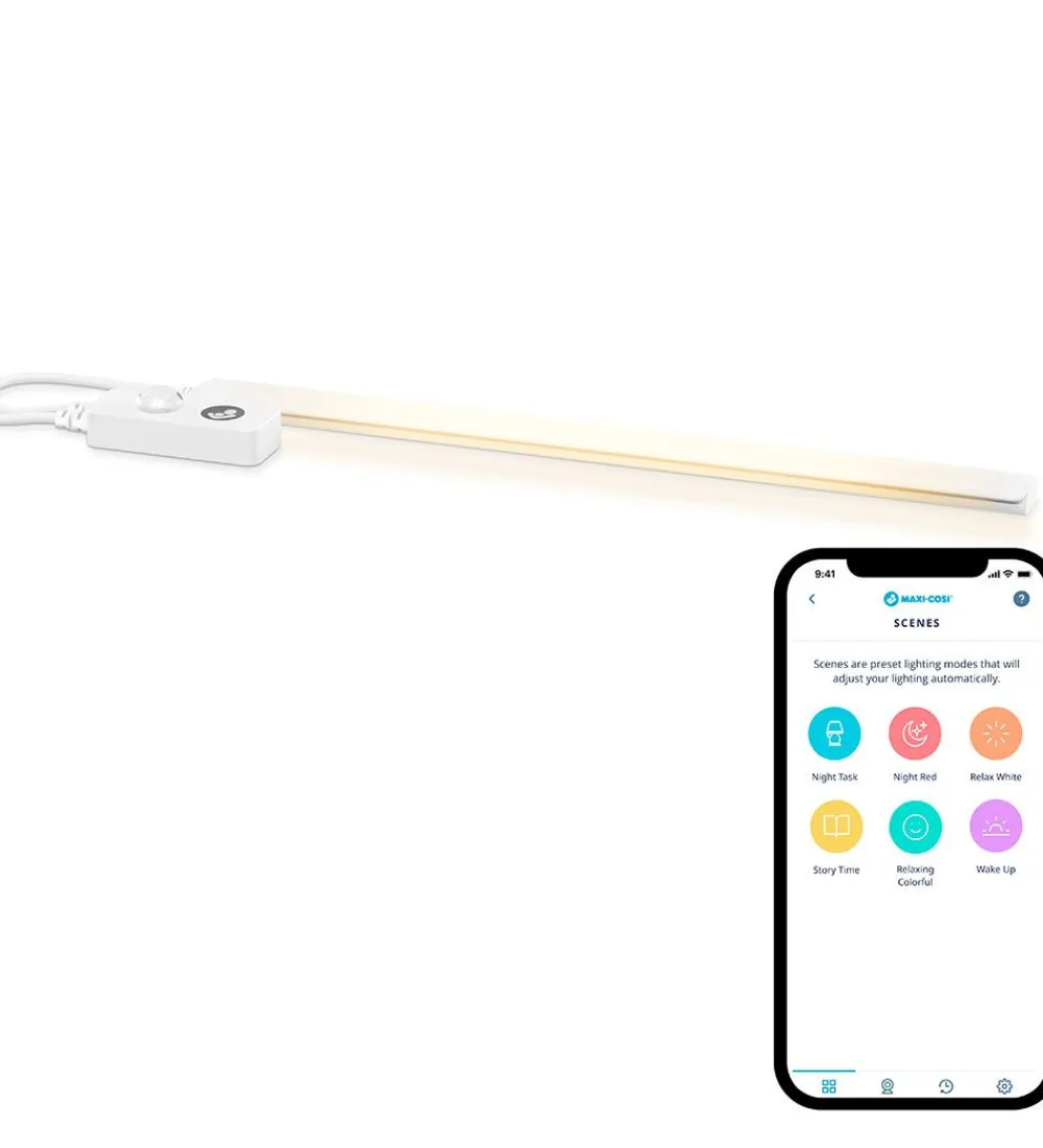 Senge|Natlamper-Maxi-Cosi Lysskinne m. WiFi - Connected Home - 31,2x2,4 cm - Glo