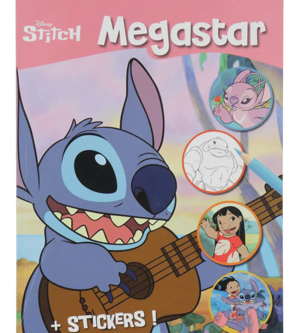 Megastar Malebog*Malebog m. Klistermærker - 128 Sider - Disney Stitch