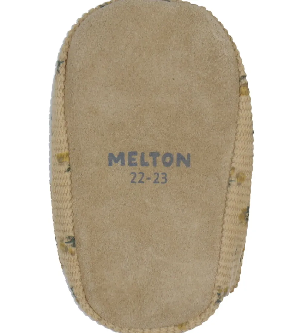 Hjemmesko-Melton Fløjlssko - Floral - Apple Cinnamon