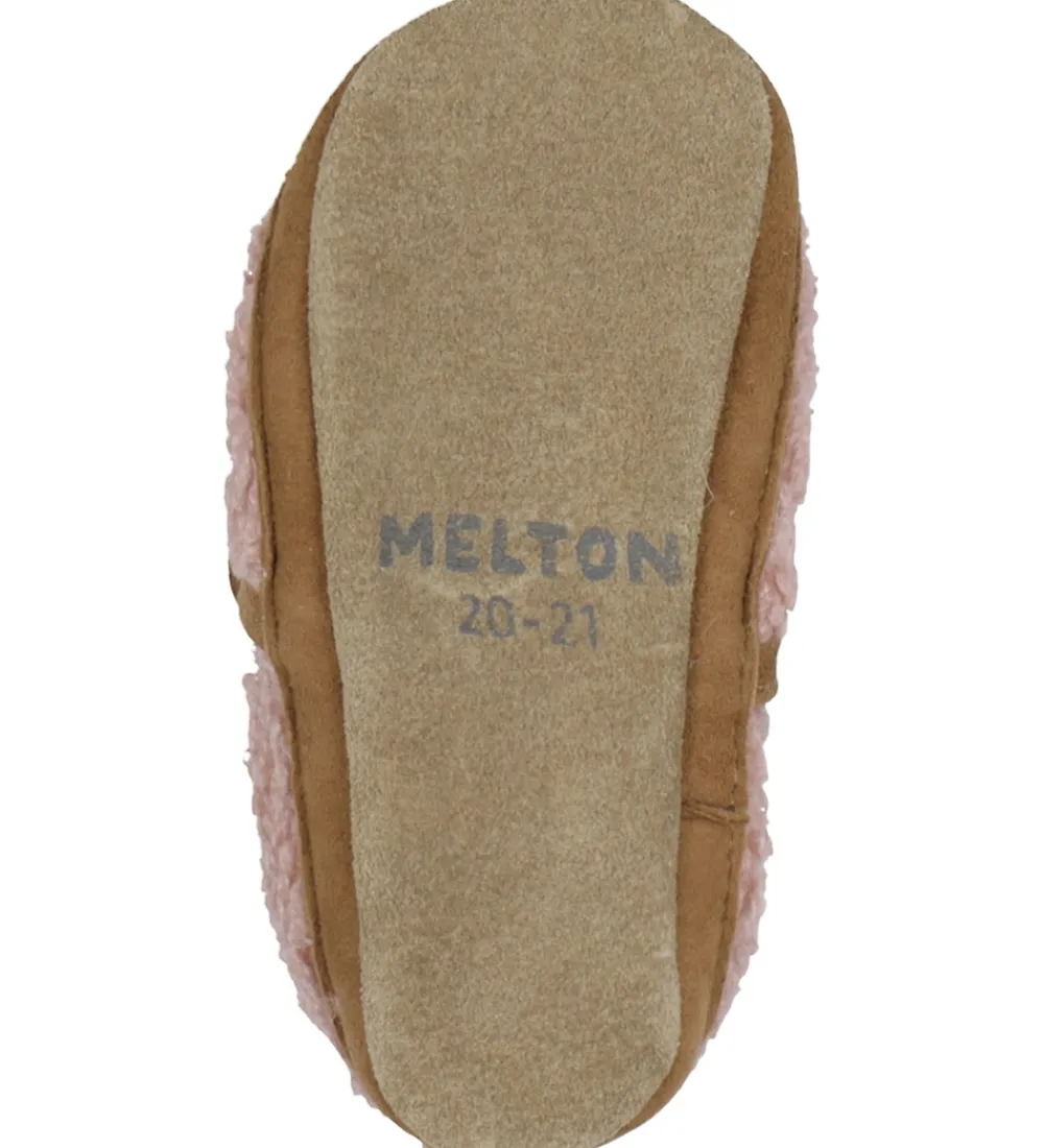 Melton Hjemmesko*Skindfutter - Fuzzy Teddy - Rose Dawn