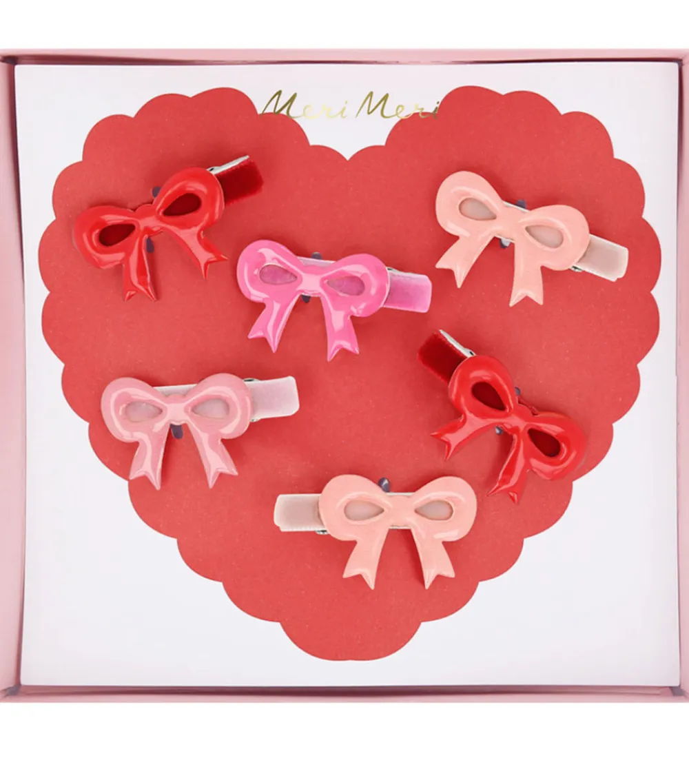 Hårspænder-Meri Meri Hårspænder - 6-pak - Emalje - Sløjfer - 4 cm - Clips