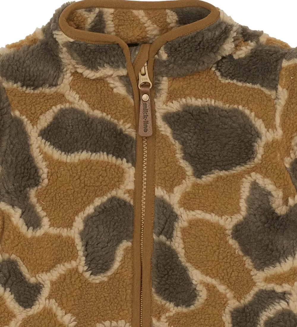 Fleece-Mikk-Line Fleecejakke - Burlwood m. Camouflage