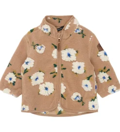 Fleece-Mikk-Line Fleecejakke - Chipmunk m. Blomster