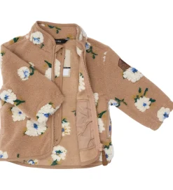 Fleece-Mikk-Line Fleecejakke - Chipmunk m. Blomster