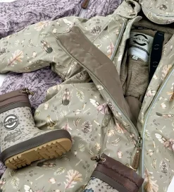 Flyverdragter-Mikk-Line Flyverdragt - AOP Floral - Cloud Gray
