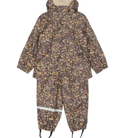Regntøj-Mikk-Line Regntøj m. For - PU - Raisin m. Blomster