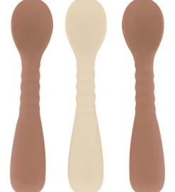 Mikk-Line Børnebestik|Babyskeer*Skeer - 3-pak - Silikone - Brown Sugar/White Swan