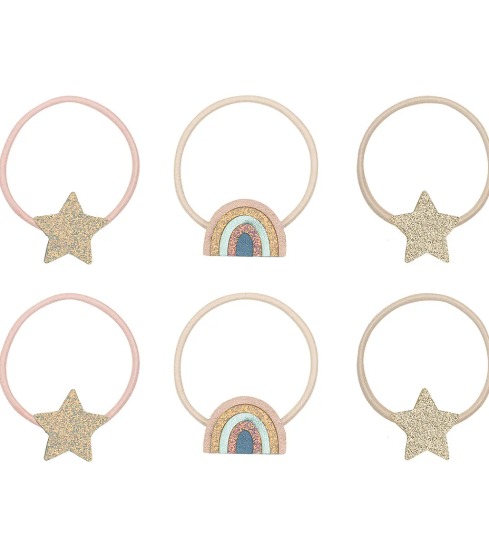 Hårpynt|Hårelastikker-Mimi & Lula Hårelastikker - 6-pak - Rainbow & Star Celeste
