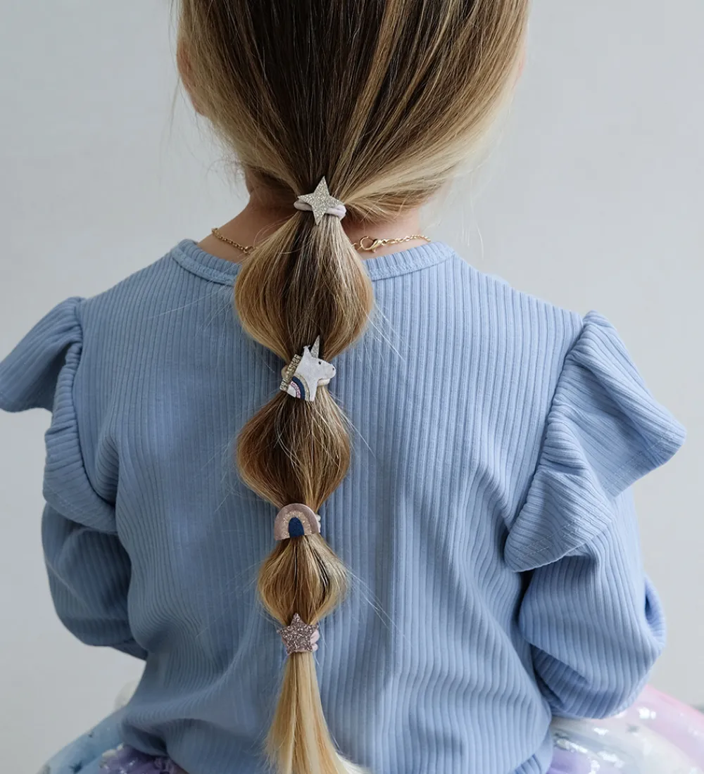 Mimi & Lula Hårpynt|Hårelastikker*Hårelastikker - 8-pak - Mini Unicorn Celeste