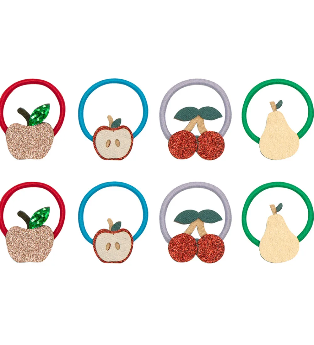 Mimi & Lula Hårpynt|Hårelastikker*Hårelastikker - 8-pak - Mini Fruity Mushroom Village