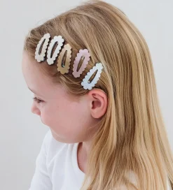 Hårspænder|Hårpynt-Mimi & Lula Hårspænder - 5-pak - 4 cm - Mini Metallic Scallop