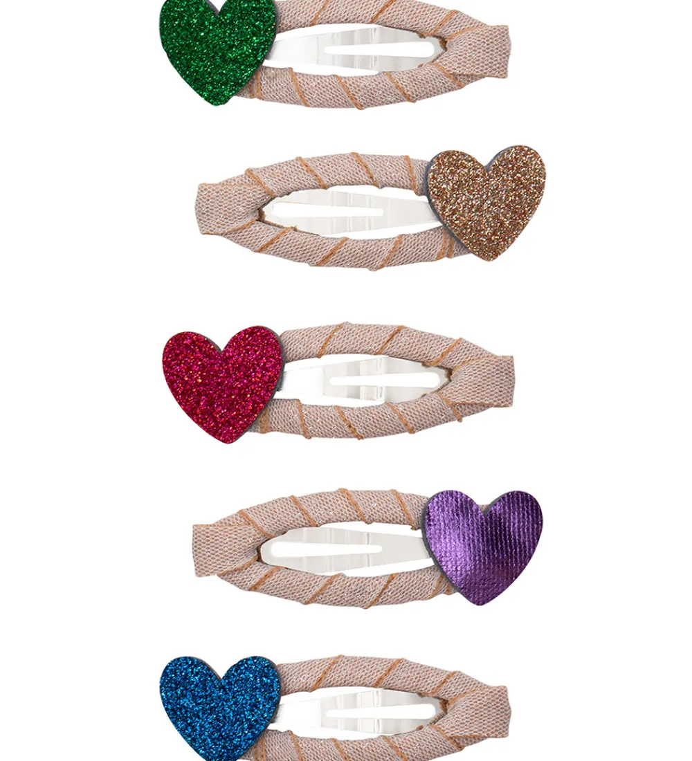 Mimi & Lula Hårspænder*Hårspænder - 5-pak - 4 cm - Mini Jazzy Heart Dancing
