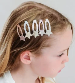 Hårspænder|Hårpynt-Mimi & Lula Hårspænder - 5-pak - 4 cm - Mini Stellina Shimmer En