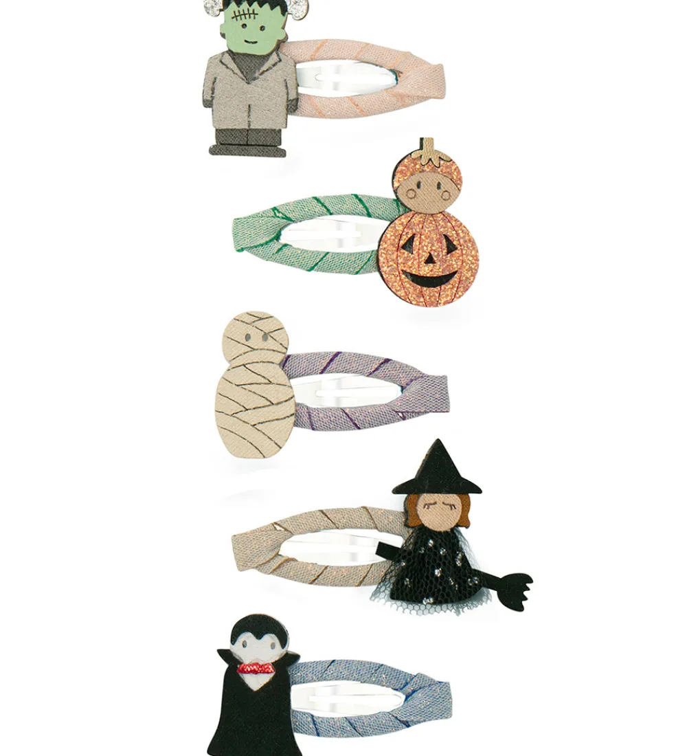 Mimi & Lula Halloween|Hårspænder*Hårspænder - 5-pak - 4 cm - Mini Monster