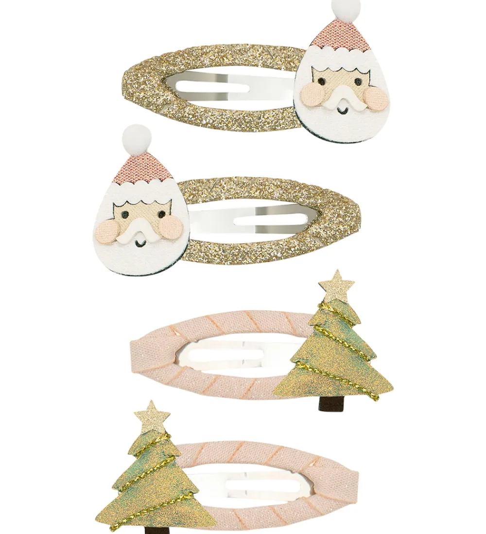 Mimi & Lula Hårspænder|Hårpynt*Hårspænder - 4-pak - Santa & Tree Christmas