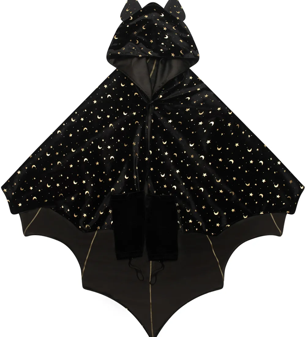 Mimi & Lula Udklædningstøj*Kappe m. Hætte - Black Bat Halloween