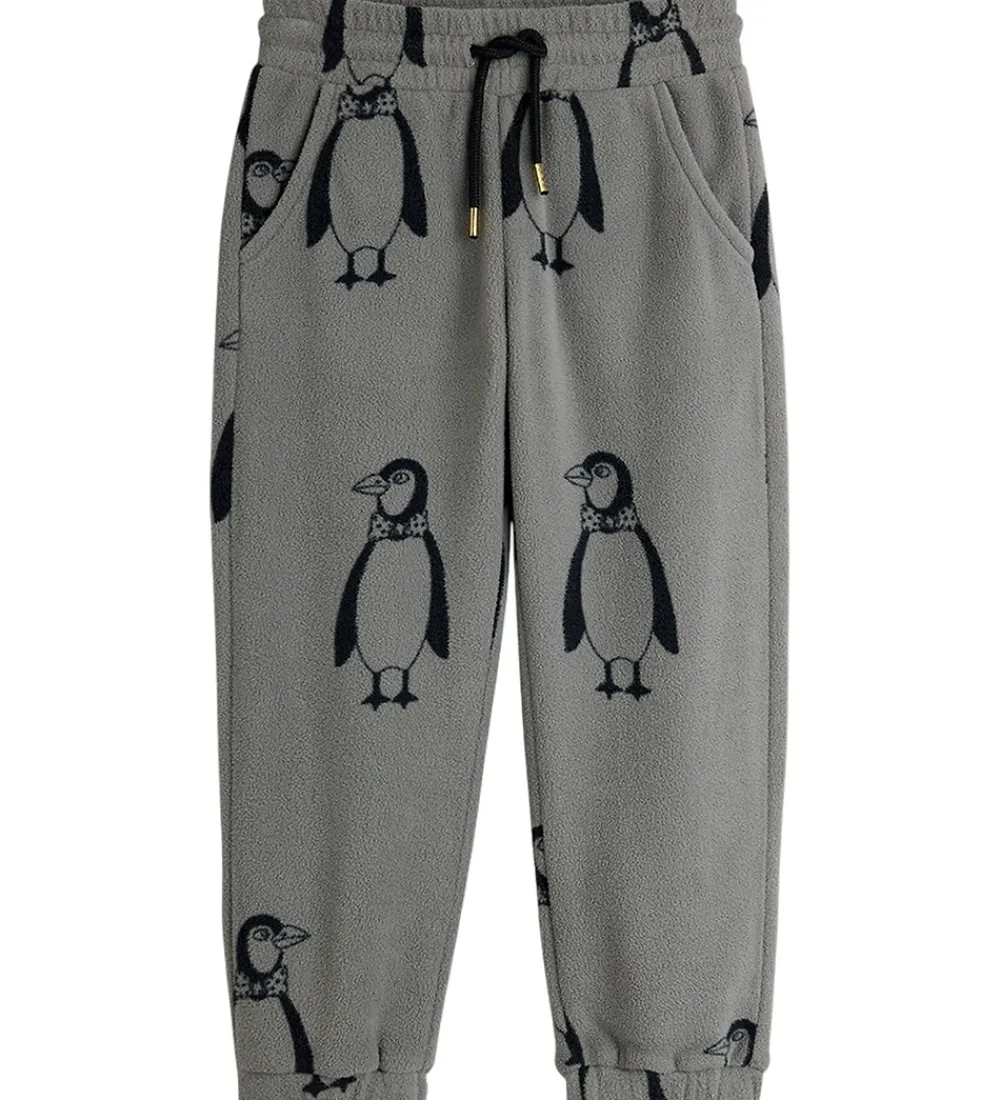 Mini Rodini Fleece*Fleecebukser - Penguin - Grå