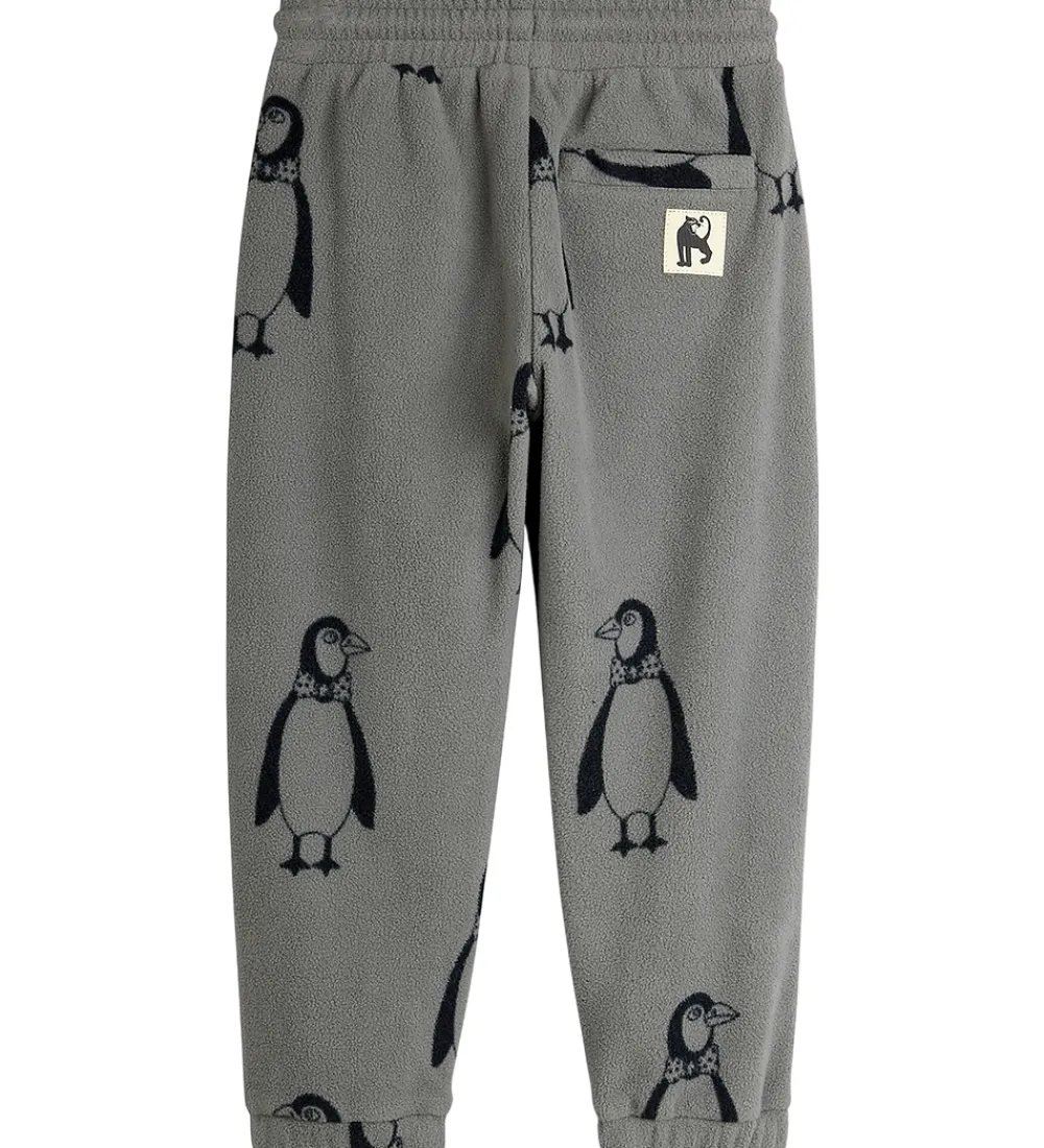 Mini Rodini Fleece*Fleecebukser - Penguin - Grå
