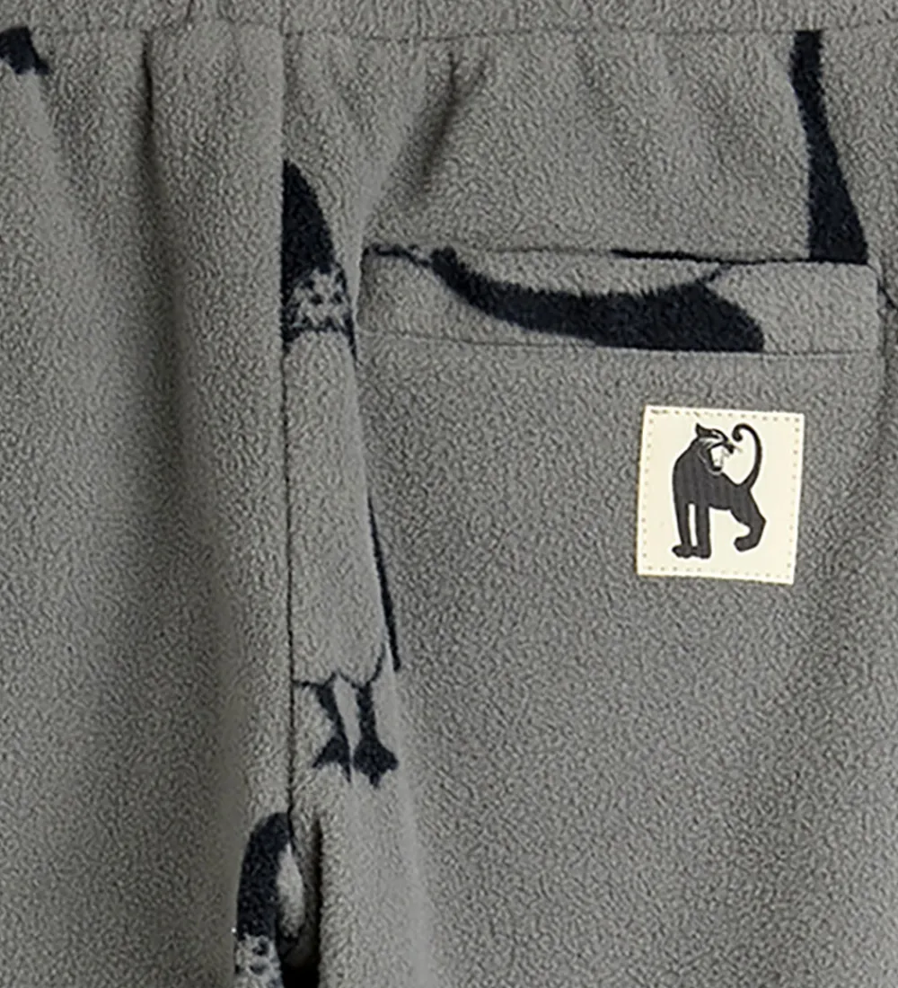 Mini Rodini Fleece*Fleecebukser - Penguin - Grå