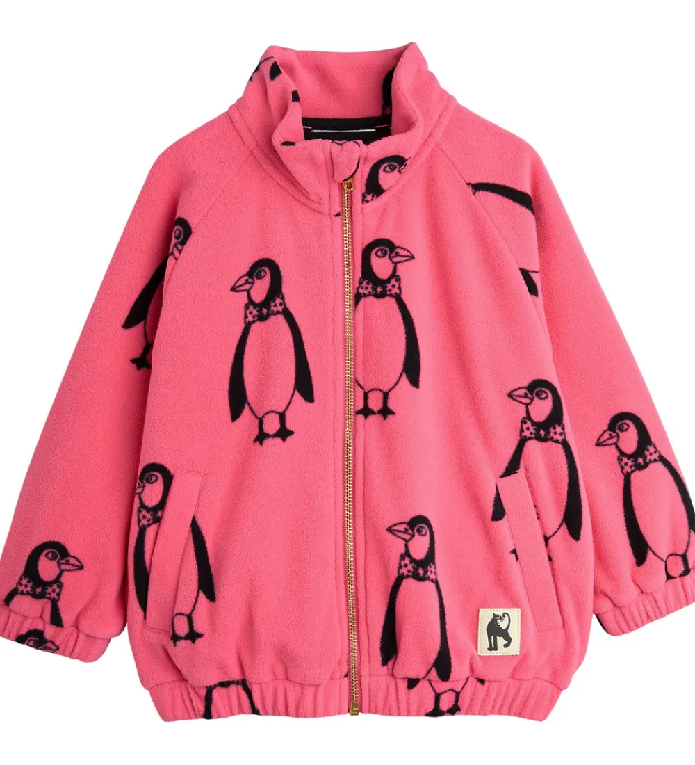 Fleece-Mini Rodini Fleecejakke - Penguin - Pink