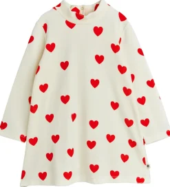 Kjoler-Mini Rodini Kjole - Velour - Hearts - Hvid
