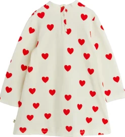 Kjoler-Mini Rodini Kjole - Velour - Hearts - Hvid