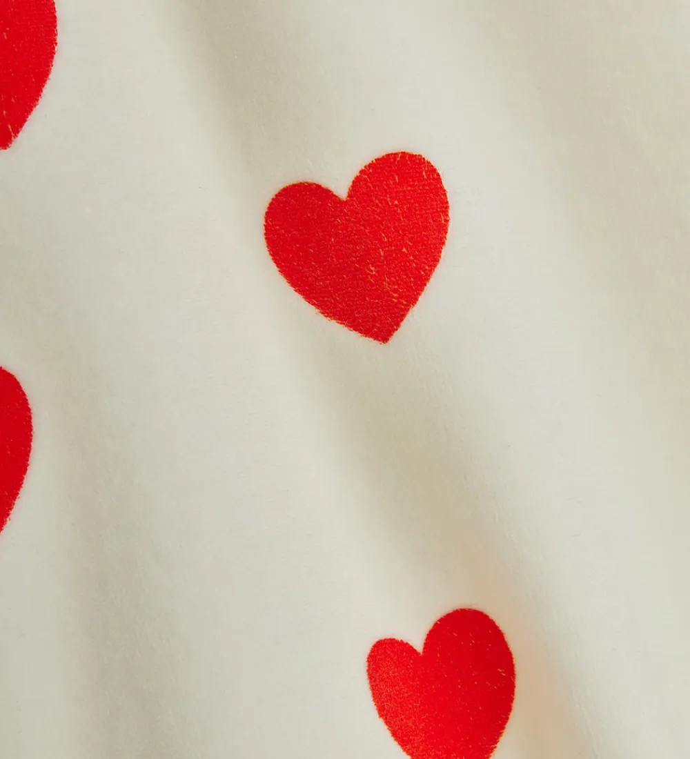 Kjoler-Mini Rodini Kjole - Velour - Hearts - Hvid