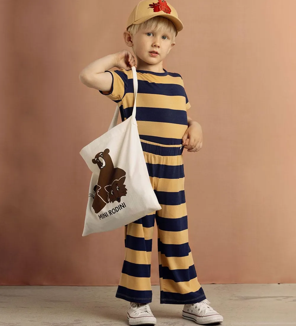 Mini Rodini Shoppers*Shopper - Camp Rodini - Offwhite m. Vilde dyr