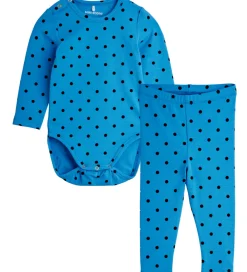 Mini Rodini Leggings|Bodyer*Sæt - Leggings/Body l/æ - Polka Dots - Blå