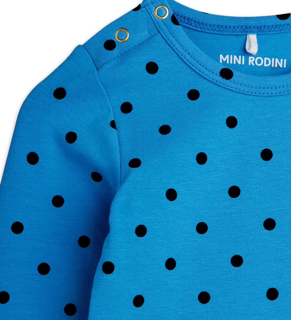 Mini Rodini Leggings|Bodyer*Sæt - Leggings/Body l/æ - Polka Dots - Blå