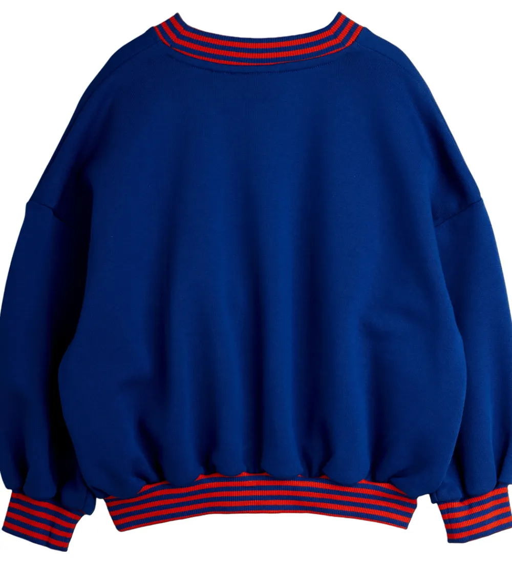 Sweatshirts-Mini Rodini Sweatshirt - Striped Earth - Blå