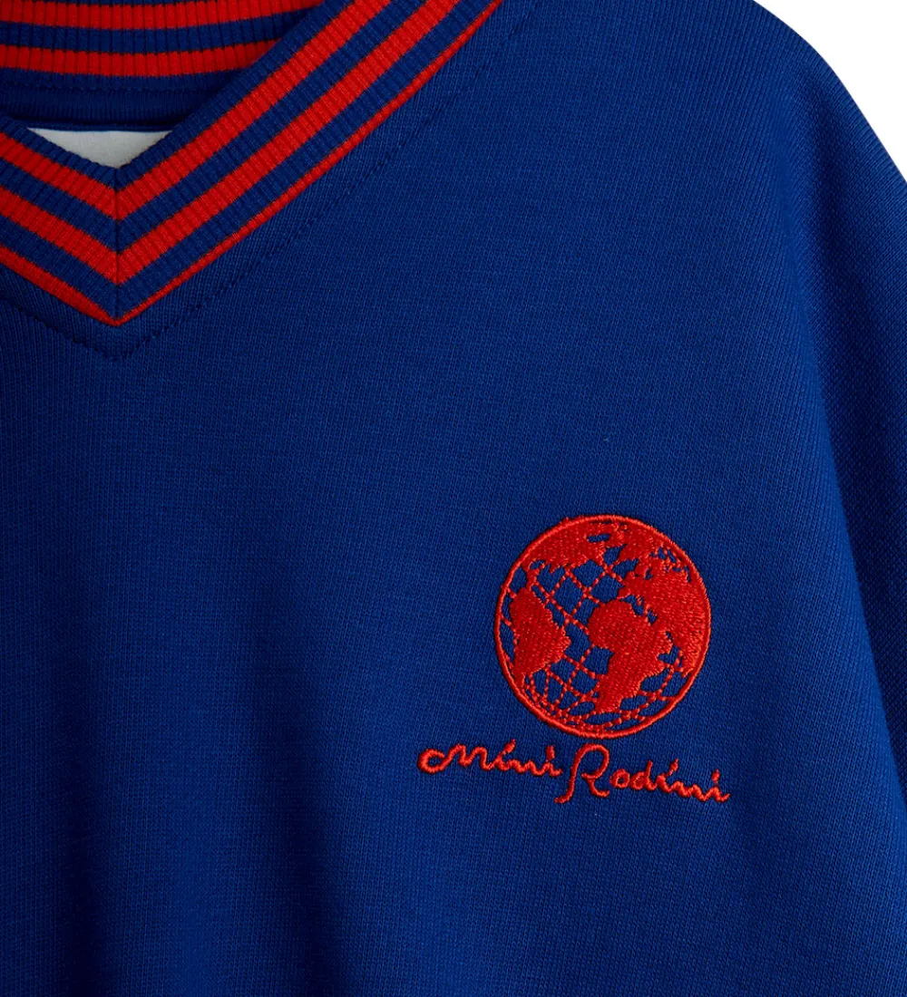 Sweatshirts-Mini Rodini Sweatshirt - Striped Earth - Blå
