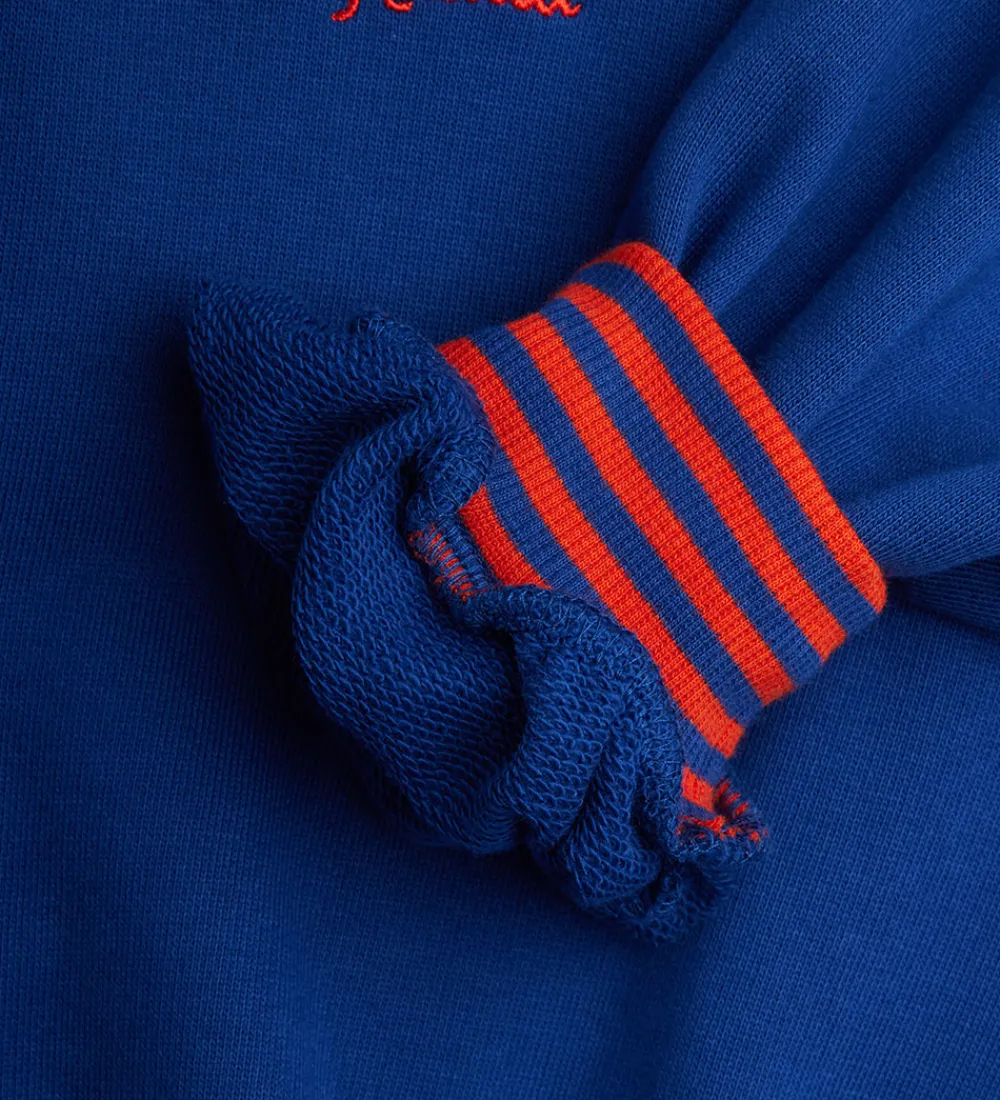 Sweatshirts-Mini Rodini Sweatshirt - Striped Earth - Blå