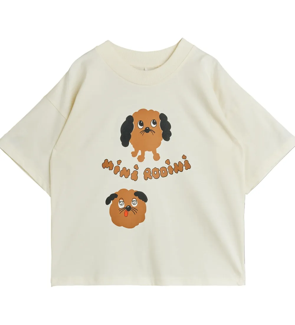 T-Shirts-Mini Rodini T-shirt - Doggies - Offwhite