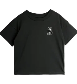T-Shirts-Mini Rodini T-shirt - Panther patch - Sort