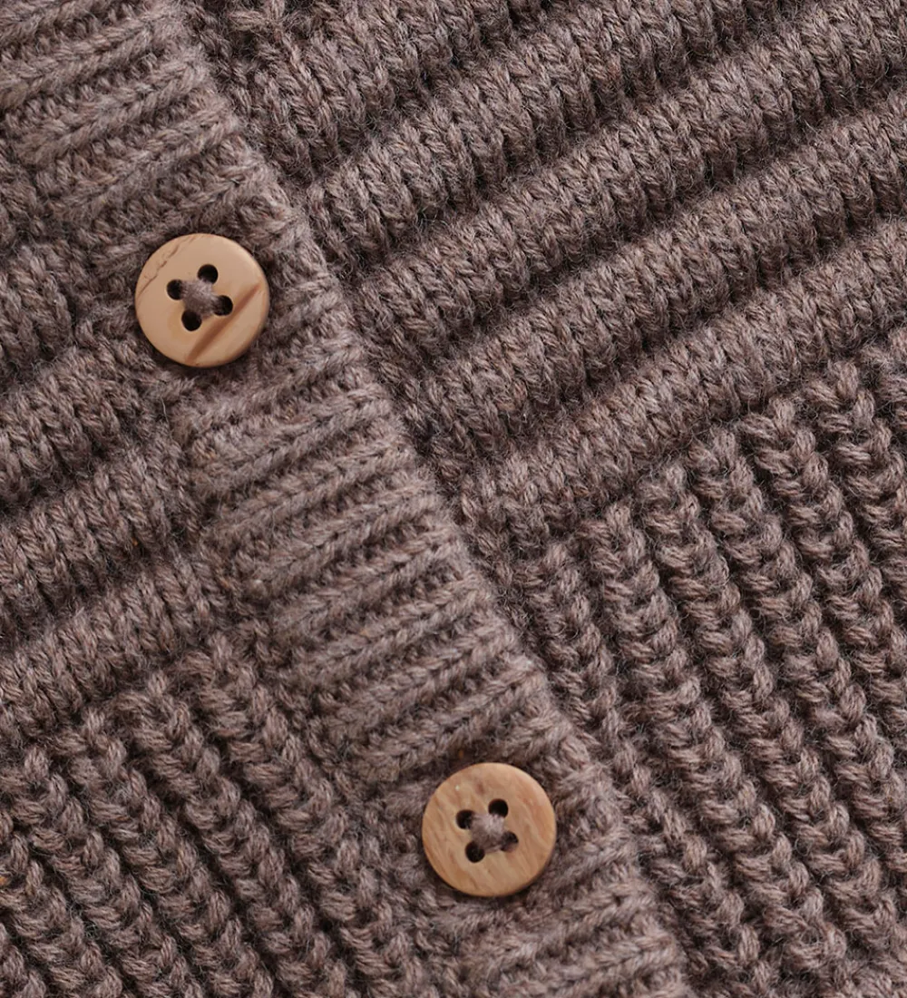 Minymo Cardigans*Cardigan - Strik - Dark Brown Melange