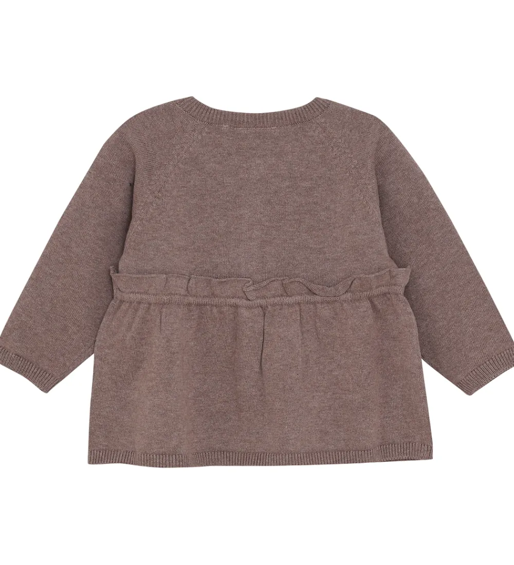Minymo Striktrøjer*Cardigan - Strik - Dark Brown Melange