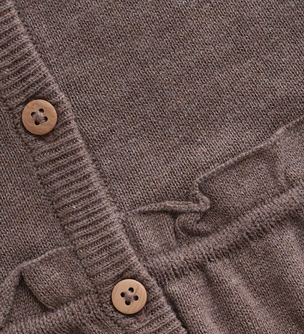 Minymo Striktrøjer*Cardigan - Strik - Dark Brown Melange