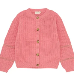 Striktrøjer-Minymo Cardigan - Strik - Rib - Strawberry Ice