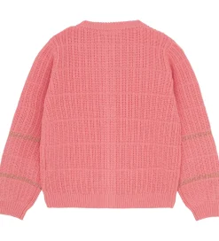 Striktrøjer-Minymo Cardigan - Strik - Rib - Strawberry Ice