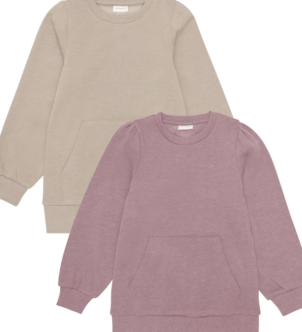 Basis-Minymo Sweatshirt - 2-pak - Elderberry/Rainy Day