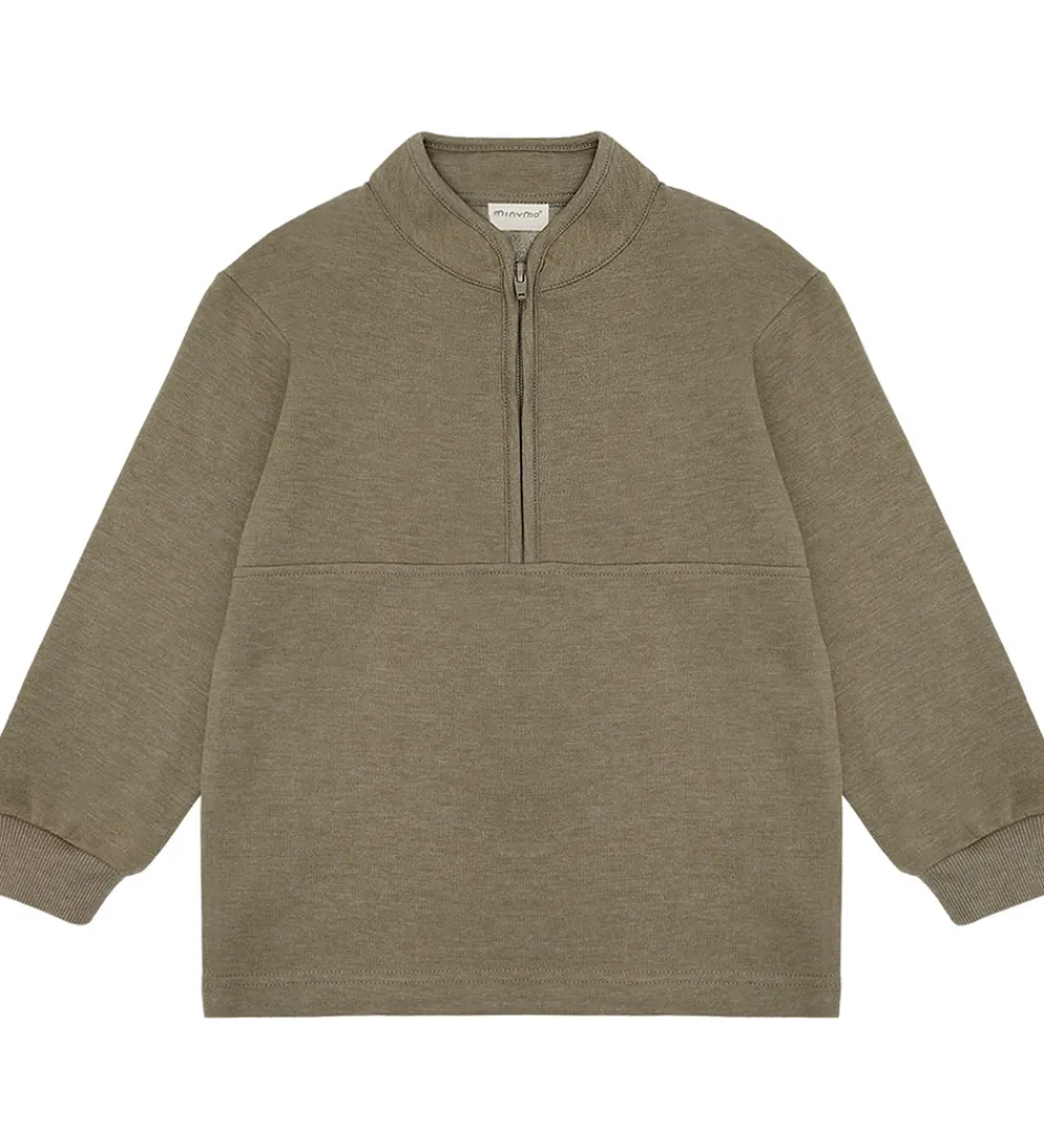 Basis-Minymo Sweatshirt m. Lynlås - 2-pak - Vetiver
